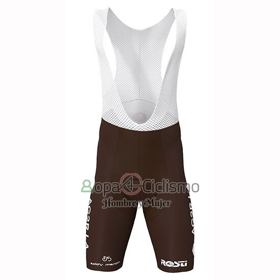 Ag2r La Mondiale Ropa Ciclismo Culotte Corto 2019 Mangas Cortas Brown Blanco Azul